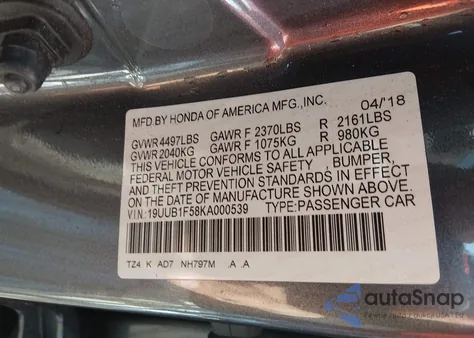 2019 Acura Tlx Tech Pkg z USA, uszkodzony, nr VIN 19UUB1F58KA000539